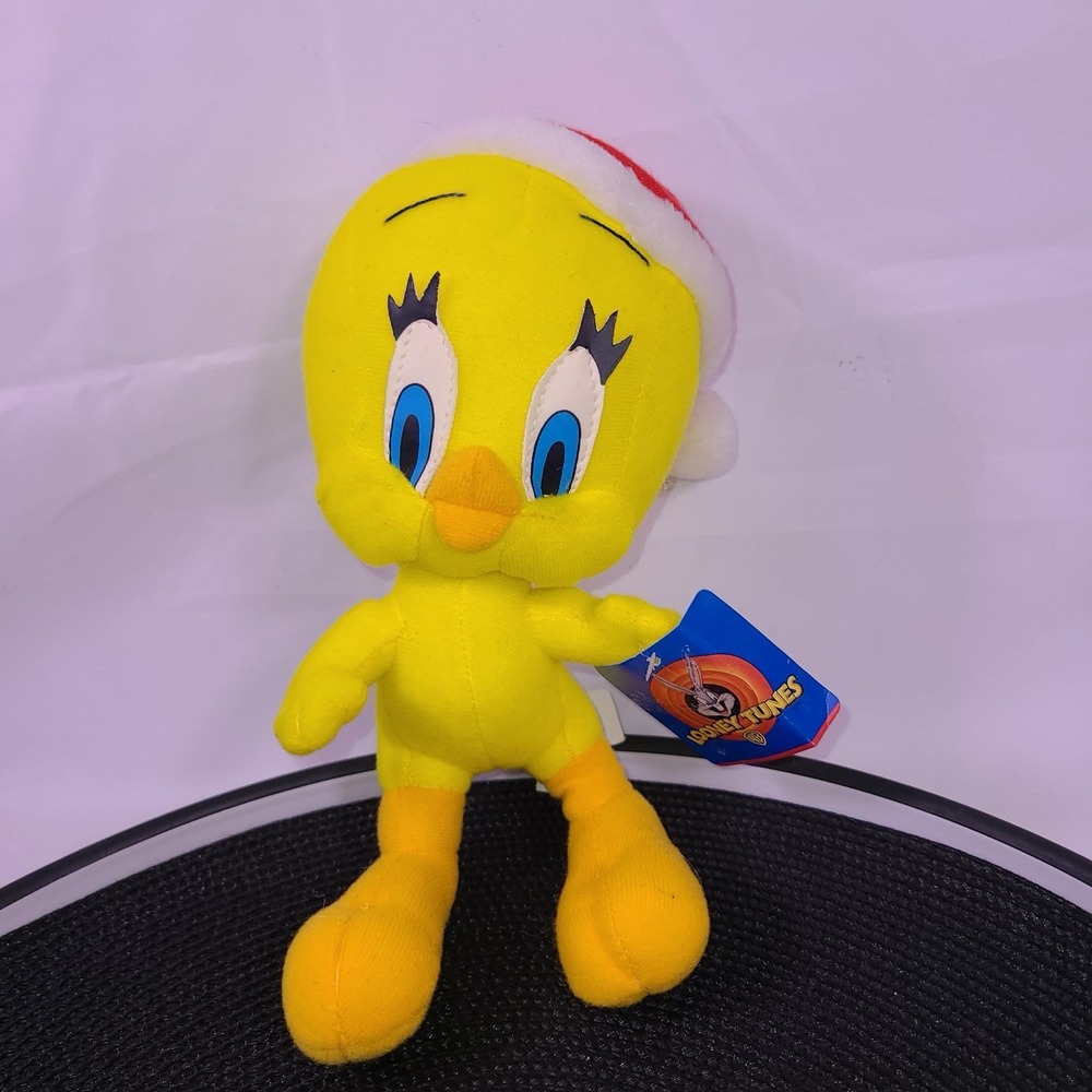 NWT Vintage Tweety Bird Plush Toy 1997 Warner Bros Looney Tunes Ace 8” Christmas